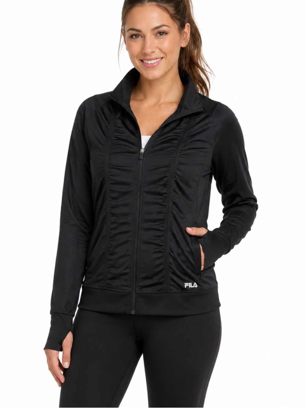 FILA SPORT Black Zip Up Work Out Running Jacket Size XS NWOT